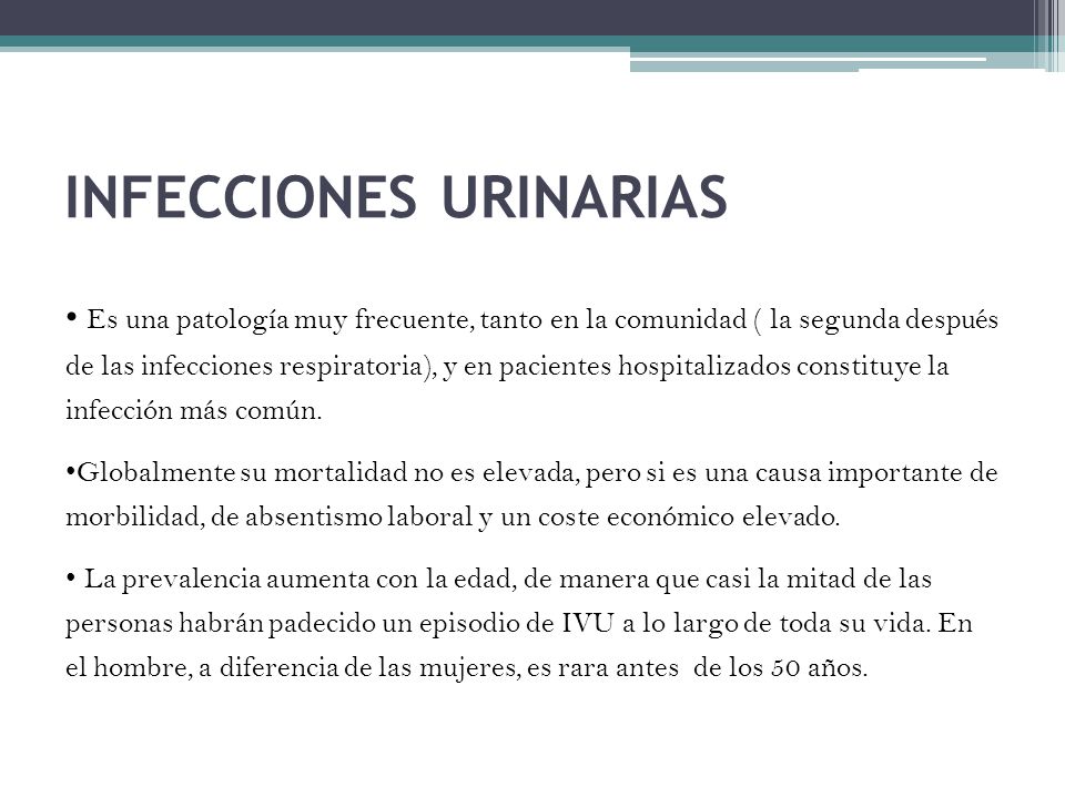 Urinaria despues de infeccion